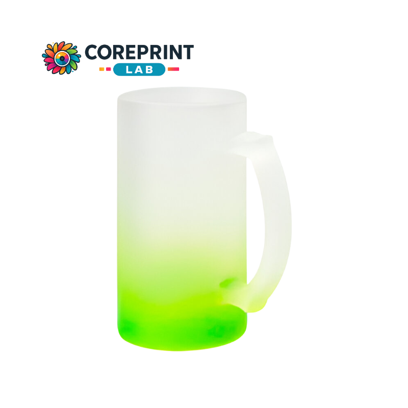 Tarro de Vidrio Satinado con Fondo Verde 16oz – Calidad Doble AA para Sublimación Profesional