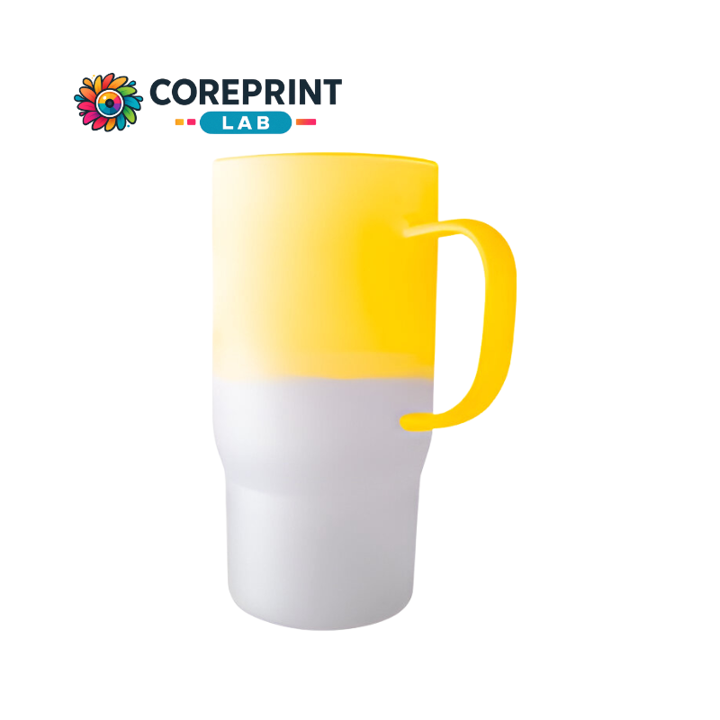 Tarro de Vidrio Satinado para Auto 900 ml Amarillo – Ideal para Sublimación