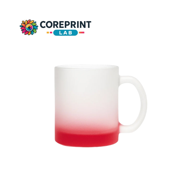 Taza Vidrio Mate con Fondo de Color 11oz – Caja de 36 Piezas
