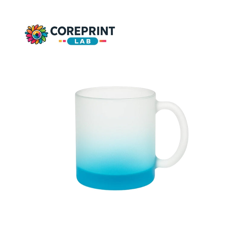 Taza Vidrio Mate con Fondo de Color 11oz – Caja de 36 Piezas