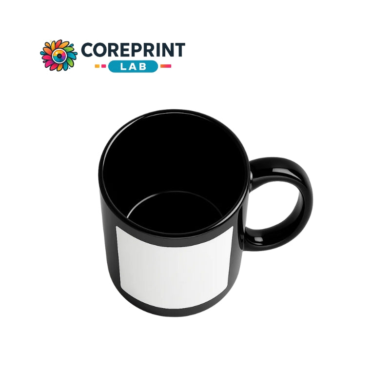 Taza Negra con Ventana para Sublimación 11oz – Caja de 36 Piezas