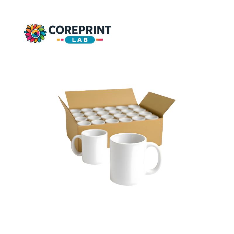Taza Blanca para Sublimación 11oz AAA – Caja de 36 Piezas