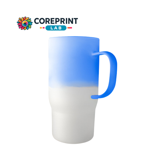 Tarro de Vidrio Satinado para Auto 900 ml Azul – Ideal para Sublimación