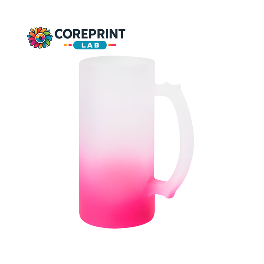 Tarro de Vidrio Satinado con Fondo Rosa 16oz – Calidad Doble AA para Sublimación Profesional