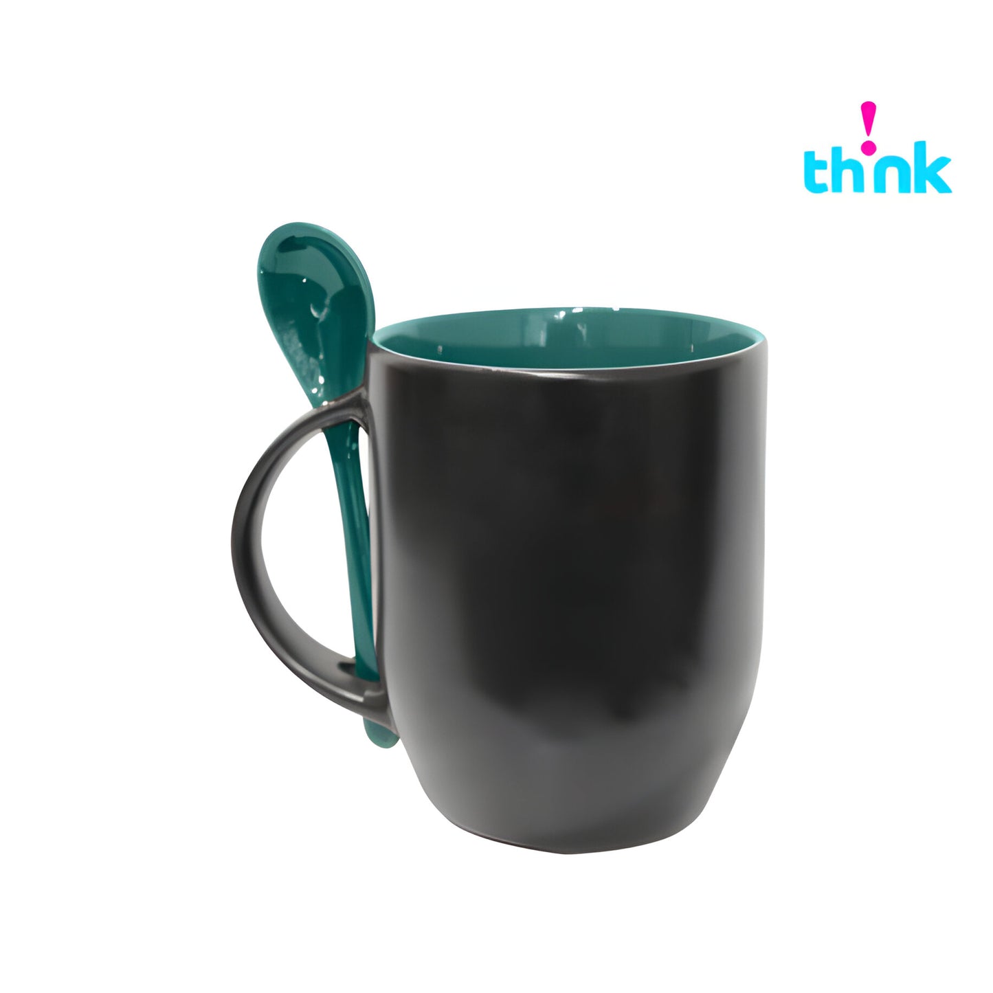 Taza Mágica con Cuchara Mate Verde 11oz para Sublimación