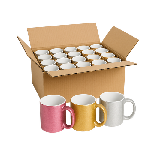 Taza Glitter para Sublimación 11oz – Caja de 36 Piezas
