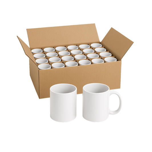 Taza Blanca para Sublimación 11oz AAA – Caja de 36 Piezas